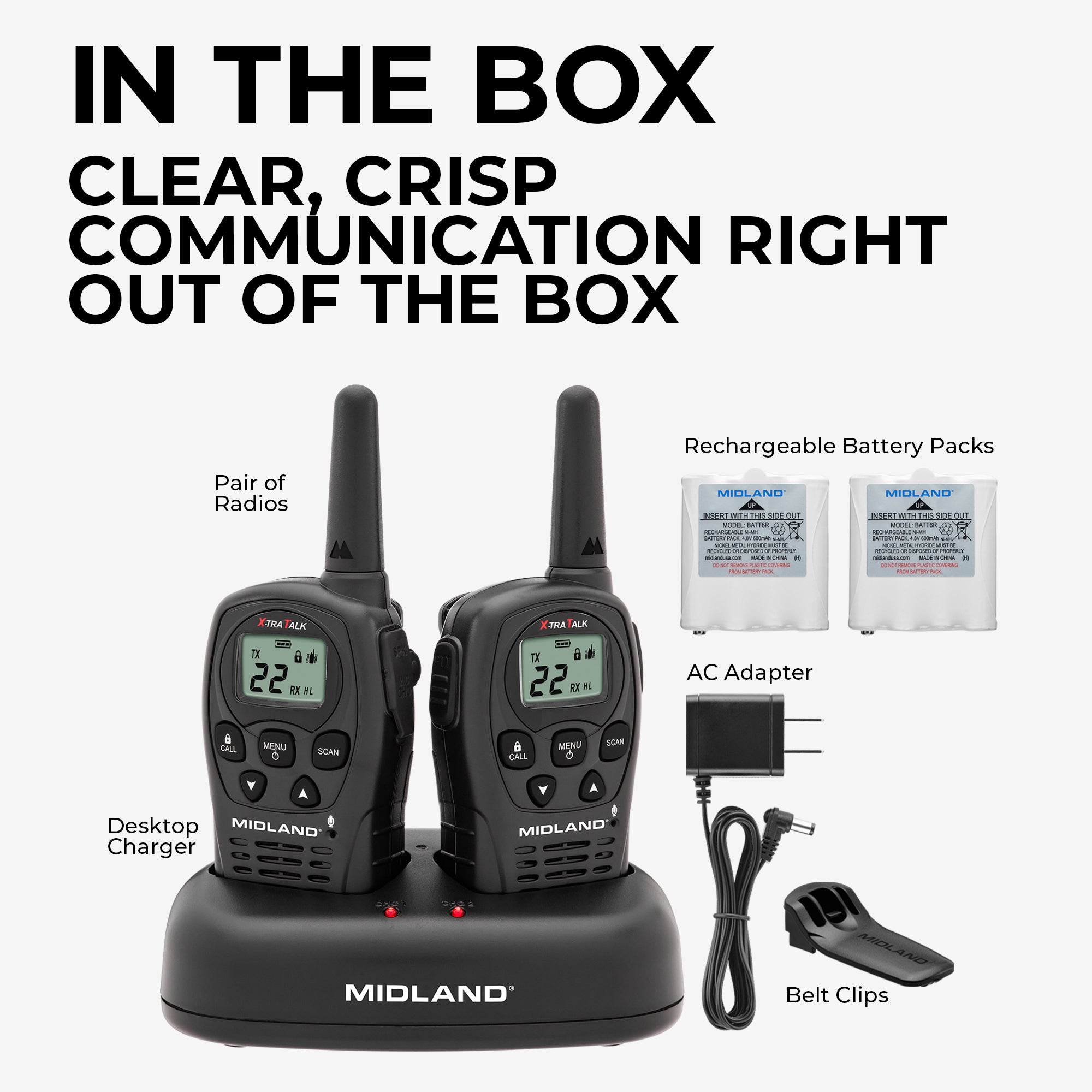 LXT500 FRS License‑Free Walkie Talkie 2-Pack - LXT500VP3 - Image 3