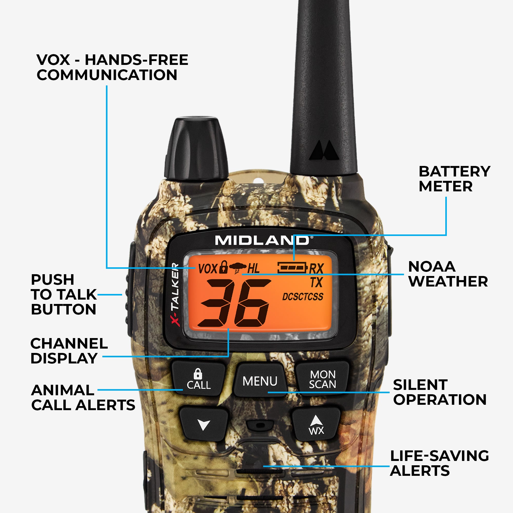 T75 X-Talker FRS Walkie Talkie 2-Pack Camo - T75VP3 - Image 2
