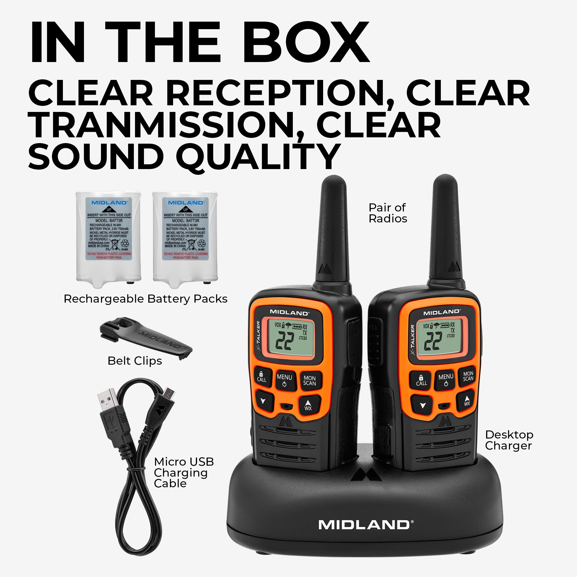 T51 X-Talker FRS Walkie Talkie 2-Pack - T51VP3 - Image 3