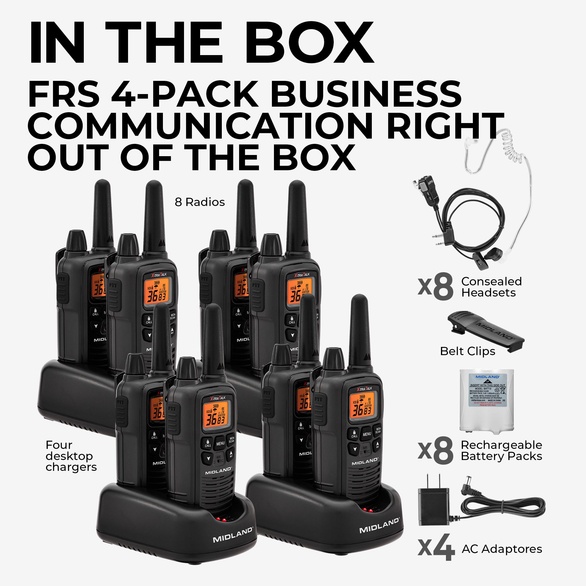 LXT600 FRS License Free walkie‑talkie 8‑Pack Bundle - LXT600BBX4 - Image 9