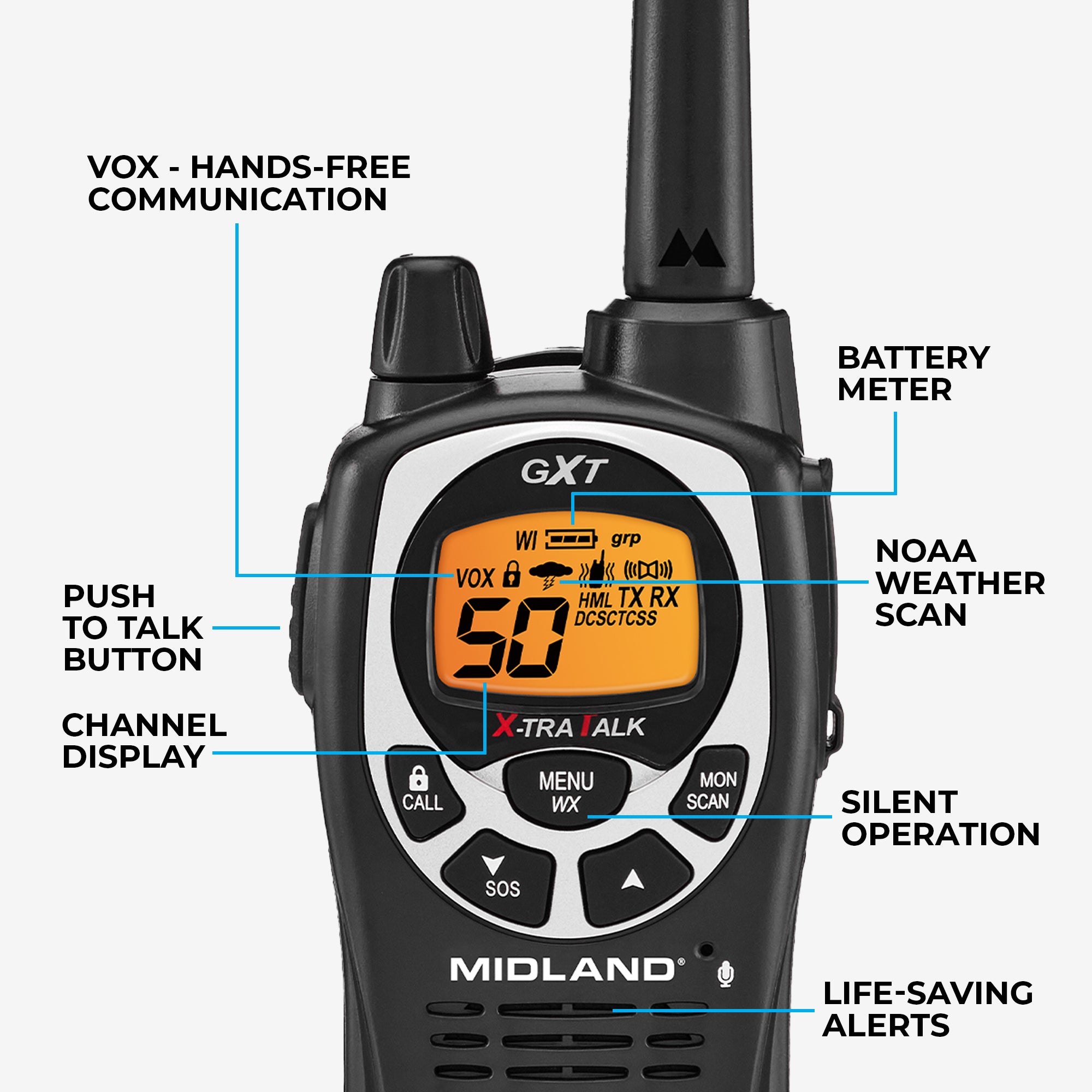 MXT115VP-GXT 15W MicroMobile GMRS Radio | Handheld Bundle - Image 2