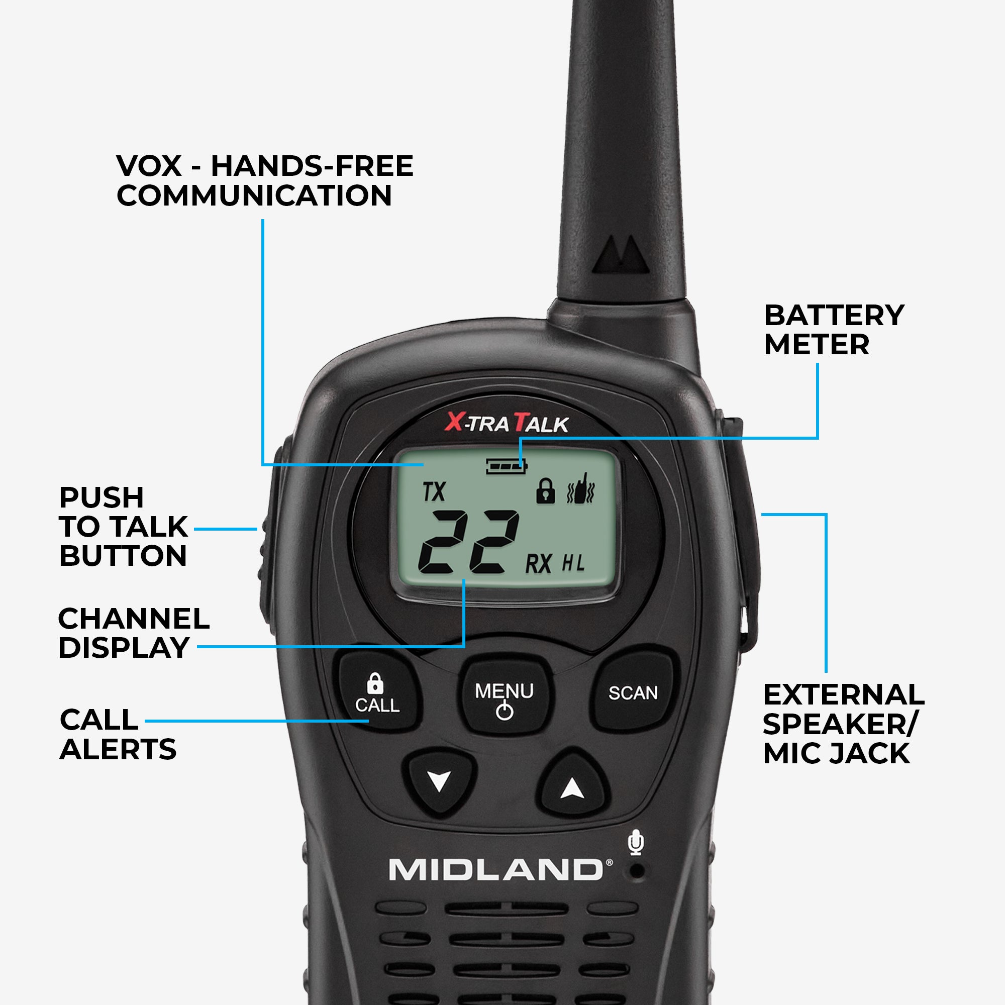 LXT500 FRS License‑Free Walkie Talkie 2-Pack - LXT500VP3 - Image 2